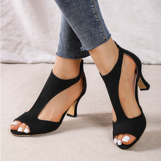 WOMEN ORTHOPEDIC MID-HEEL ROUND TOE SANDALS